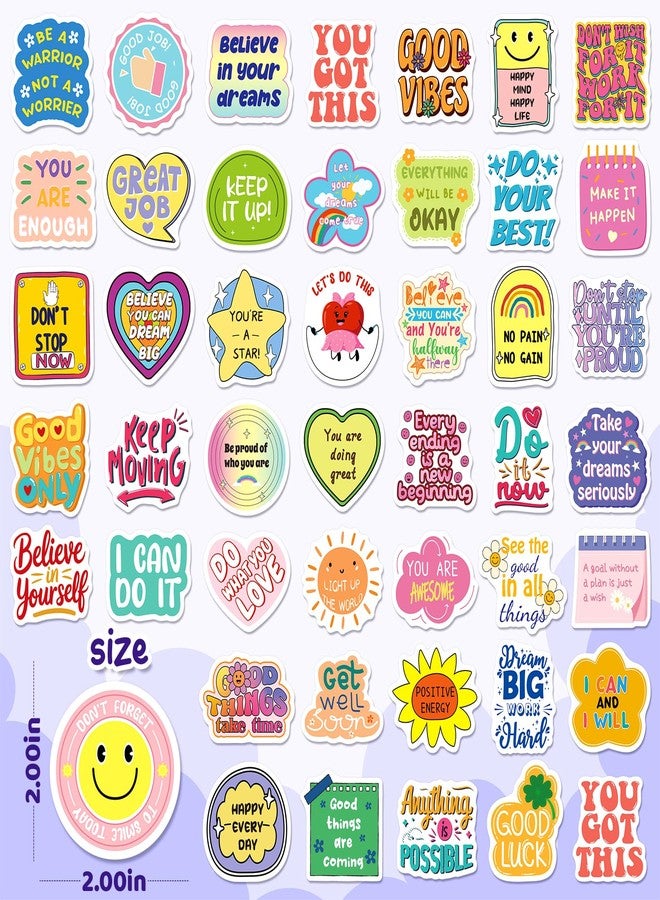 WAKEMOODEI 100PCS Motivational Stickers for Kids Teens, Inspirational Stickers for Water Bottles Laptop Positive Affirmation Vinyl Decals Encouraging Quote Sticker Pack - Image 2
